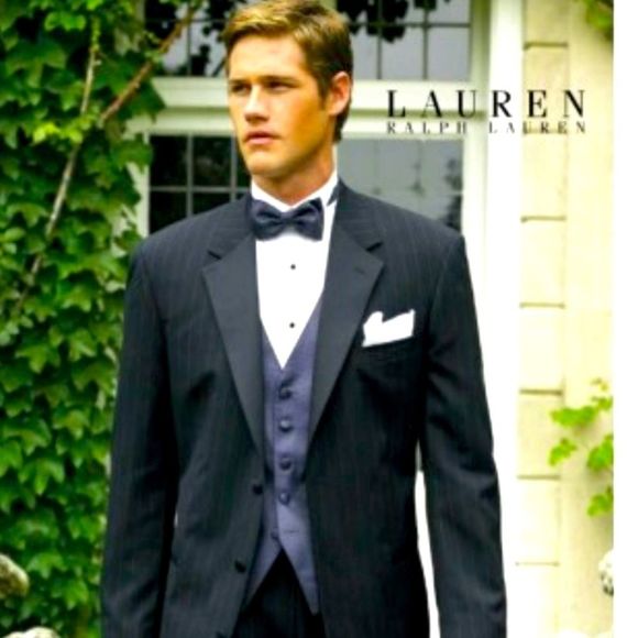 Ralph Lauren Other - Ralph Lauren Starwood Satin Lapel Pinstriped Single Breasted Tuxedo Jacket 40R.